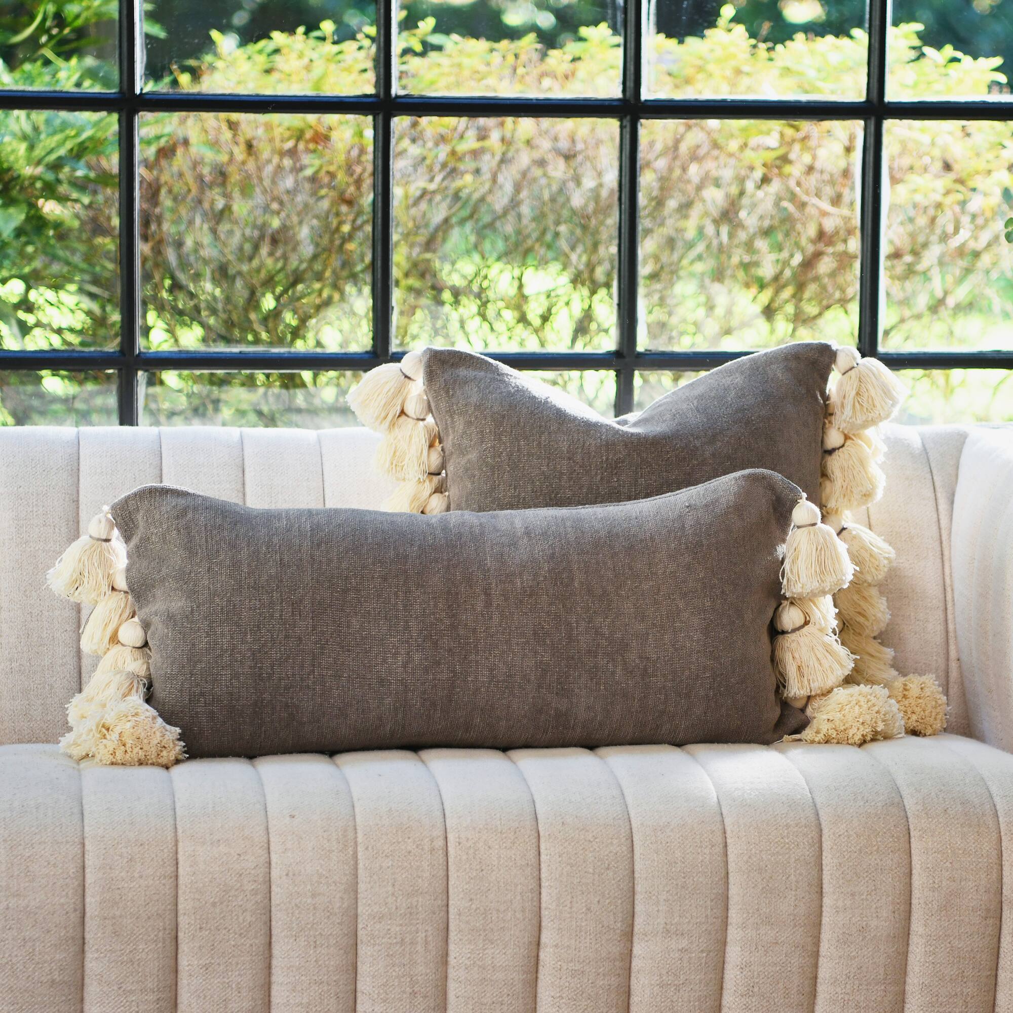 Hello Honey® Cotton Chenille Lumbar Pillow with Tassels